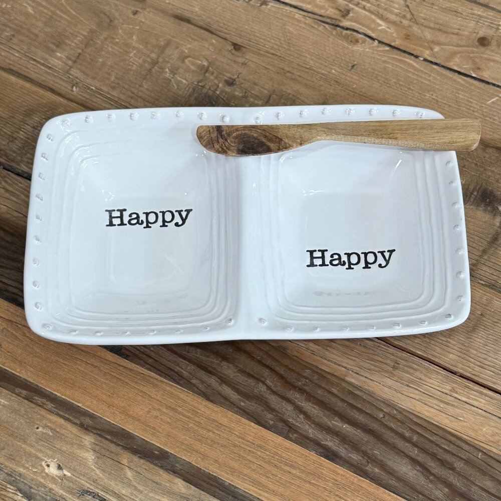 Mud Pie HAPPY Two Section Server